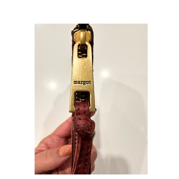 Margot New York Genuine Leather RFID Wristlet Wallet Burgundy - Picture 3 of 4